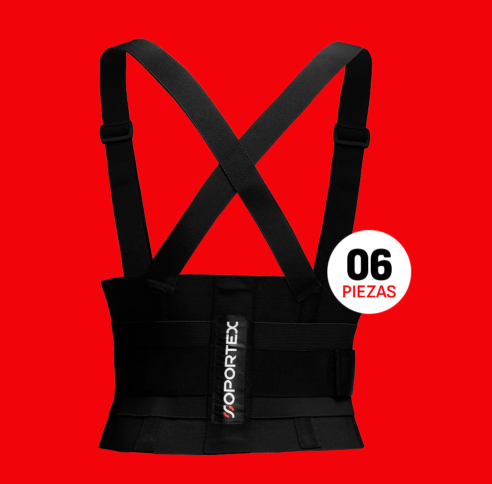 Faja Industrial Negra - Paquete de 6 piezas
